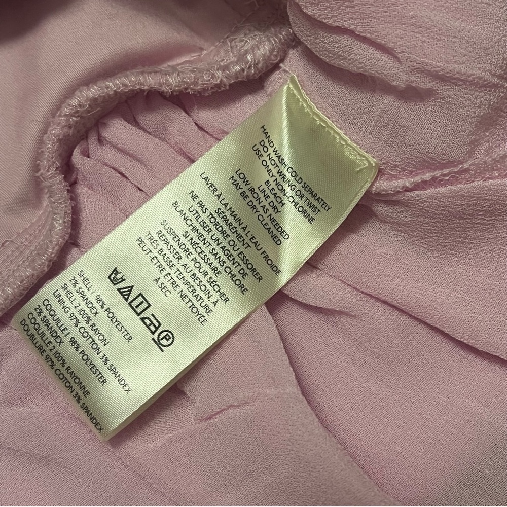 NWT Anthropologie Maeve Satin Chiffon Ruched Mini Skirt Pink Size M Coquette - Picture 11 of 13